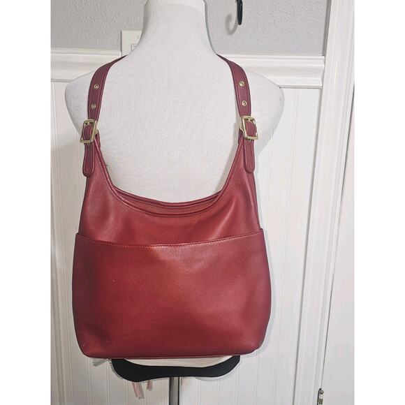 Coach Vintage 9058 Legacy Red Leather Small Hobo Baguette Bag Shoulder Purse - Picture 2 of 14